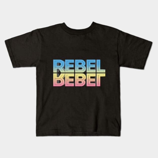 REBEL REBEL Glam Rock Design Kids T-Shirt by DankFutura